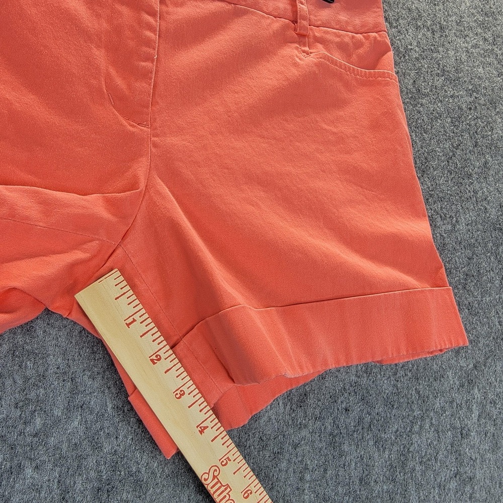 Express Editor Shorts Womens 4 Coral Cuffed Chino Mid Rise Stretch Vacation - Picture 10 of 15
